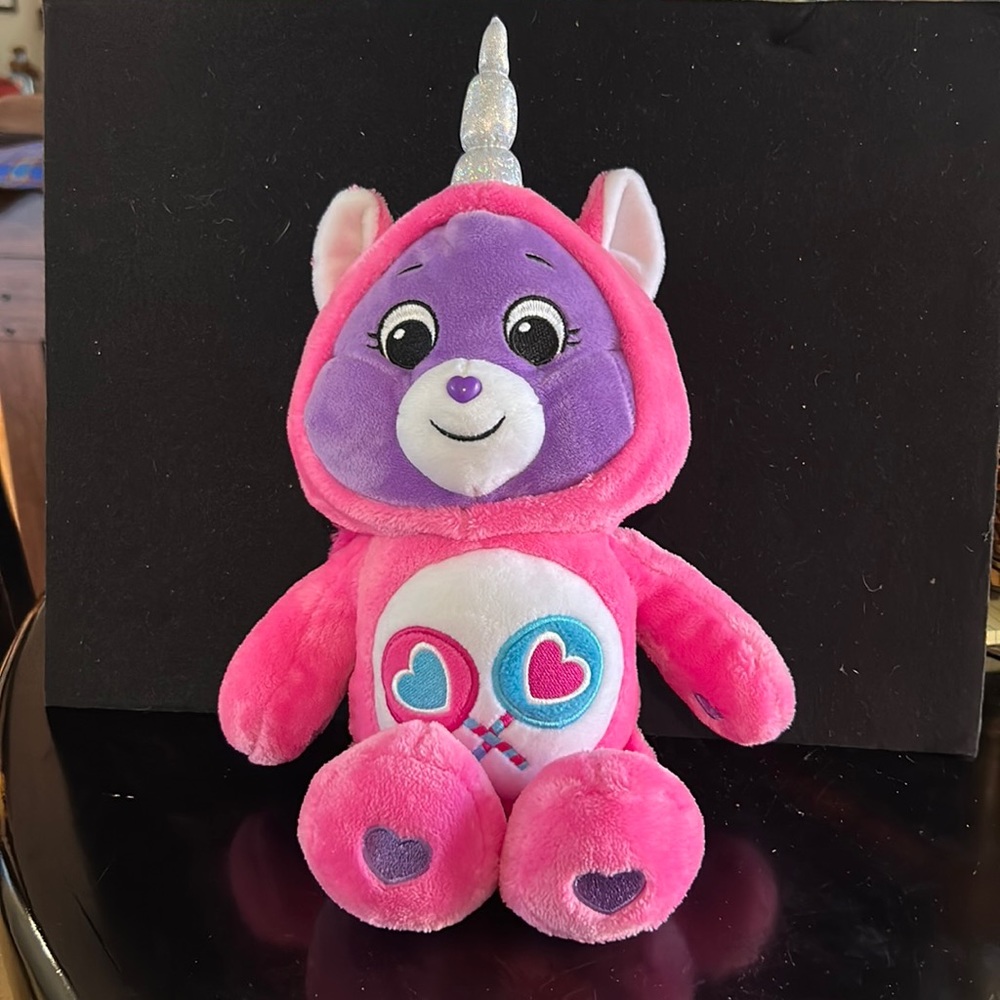 EUC 12" Care Bear / pink unicorn hoodie